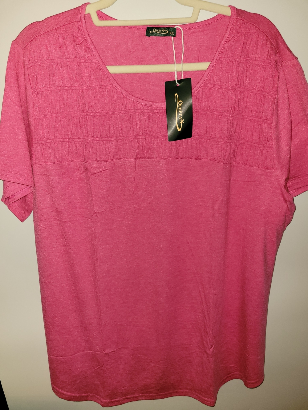 Ofeefan Pink Scoop Neck Sleeveless Tunic with bodice  top - XXL